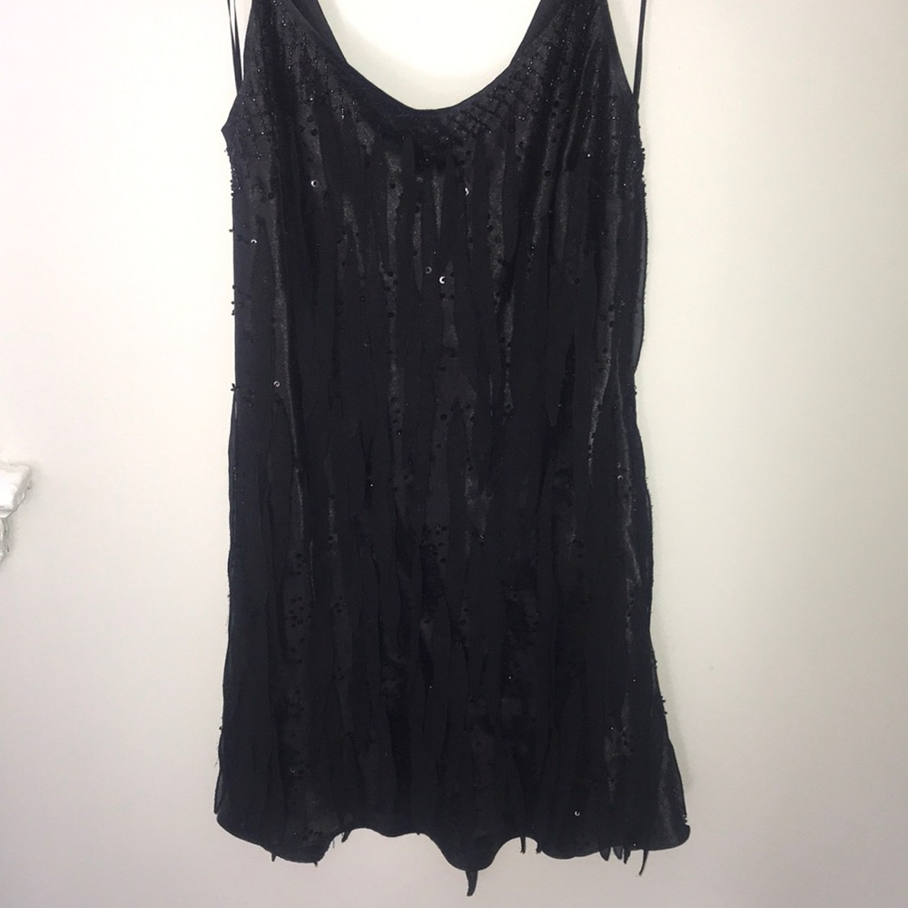 Guess Black Beaded Flapper Dress